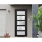 Vdomdoors Front Exterior Prehung FiberGlass Door Frosted Glass / Manux 8002 Matte Black / Office Commercial a MANUX8002EXD-BLK-W30 x H80-RH - alternate 1