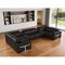 Homeroots Black Italian Leather Power Reclining U Shaped Eight Piece Sectional With Console 634669 - alternate 6