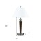 Homeroots 29" Nickel Metal Geometric USB Table Lamp With White Empire Shade 524758 - alternate 3