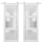 Sartodoors Sliding Double Barn Doors with Hardware, Lucia 2552 White Silk with Opaque Glass, 13FT Silver Rail LUCIA2552DB-S-BEM-84 x 84 (2* 42x84)-Frosted Glass - alternate 1