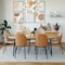 Leisuremod 70.9 in W, 29.5 in L, Manufactured Wood/Steel/Velvet, Natural Wood/Brown TT70-CNW18-BR - alternate 4
