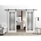 Sartodoors Sturdy Double Barn Door with Frosted Glass Planum 2112 White 56x84 (2* 28x84) Solid Core PLANUM2112DB-WS-56 x 84 (2* 28x84) - alternate 5