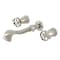 Kingston Brass Two-Handle Wall Mount Tub Faucet with Knurled Handle, Polished Nickel KS5026RKX - alternate 1