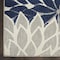 Homeroots 9' X 12' Gray Ivory And Navy Blue Floral Indoor Outdoor Area Rug 564202 - alternate 5