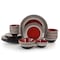 Gibson Elite Cafe Versailles 16 Piece Double Bowl Dinnerware Set - Red 75097814M - alternate 1
