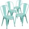 Flash Furniture Mint Green Metal Indoor-Outdoor Stackable Chair, PK4 4-ET-3534-MINT-GG - alternate 1