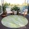Homeroots 8' Green And Ivory Round Abstract Washable Indoor Outdoor Area Rug 582976 - alternate 5