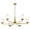 Nuvo Lune, 6 Light Chandelier, Vintage Brass Finish, Etched White Glass 60/8236 - alternate 3