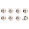 Homeroots Set of Eight Black And White Ceramic And Metal Drawer Pull Knobs, 8PK 544411 - alternate 3