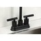 Kingston Brass Double-Handle 4" Centerset Bar Faucet with Knurled Handle, Matte Black KB5490KNL - alternate 5