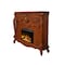Homeroots 59" Brown Wood Ornate Carved Scrollwork Electric Fireplace With Mantle 574009 - alternate 4