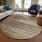 Homeroots 8' Brown Beige And Ivory Round Striped Washable Indoor Outdoor Area Rug 597231 - alternate 6