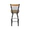Holland Bar Stool Co Eleanor 25in Swivel Counter Stool with Pewter Finish, Medium Back and Canter Sand Seat 880 - alternate 5