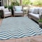 Homeroots 3' X 5' Teal Blue And Ivory Chevron Washable Indoor Outdoor Area Rug 595355 - alternate 5