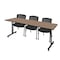 Regency Kobe T-Base Training Seminar Table W/ 3 Knight Mesh Chairs, 84 in W, 24 in L, Noble Oak MKTRCT8424NO56CBK - alternate 1