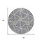 Homeroots 8' Gray And Ivory Round Geometric Washable Indoor Outdoor Area Rug 612877 - alternate 6