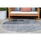 Homeroots 8' Round Navy and Gray Round Ombre Washable Non Skid Indoor Outdoor Area Rug 563651 - alternate 1