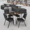 Regency Square Kee Breakroom Table W/ 4 Restaurant Stack Chairs, 30 in W, 30 in L, Neo Walnut TB3030NWBPCM29BK - alternate 6