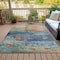 Homeroots 8' X 10' Teal Blue Orange And Beige Abstract Washable Indoor Outdoor Area Rug 631458 - alternate 6