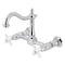 Kingston Brass Two-Handle Wall Mount Bridge Kitchen Faucet, Polished Chrome KS1261PX - alternate 1