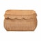 Bali & Pari Ayleen Natural Rattan Basket with Scalloped Lid - Handwoven Wicker Storage Box, Home Decor, Small 267-14595-ZORO - alternate 5