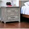 Homeroots 28" Gray Two Drawer Solid Wood Nightstand 527075 - alternate 5