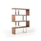 Homeroots 67" Walnut Manufactured Wood Four Tier Zig Zag Bookcase 482697 - alternate 1