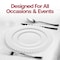 Smarty Had A Party White Pearl String Round Disposable Plastic Dinnerware Value Set, 240PK 8870-WHVP-CASE - alternate 9