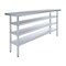 Amgood 18in D x 72in L Stainless Steel Table, Three Undershelves AMG WT-1872-3SH-Z - alternate 1