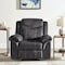 Homeroots 41" Granite Gray Fabric Power Recliner 563932 - alternate 1
