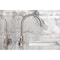 Kingston Brass Widespread Bathroom Faucet with Knurled Handle and Brass Pop-Up, Brushed Nickel KS8928KNL - alternate 3