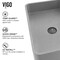 Vigo Cordoba Gothic Gray Concreto Stone 20 in. L x 13 in. W x 5 in. H Rectangular Vessel Bathroom Sink VG04062 - alternate 4