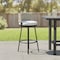 Homeroots 31" Black Natural and White Aluminum And Faux Rattan Swivel Bar Height Bar Chair 668808 - alternate 4