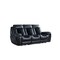Homeroots 90" Black Reclining USB Sofa And Toss Pillow With Silver Legs 559204 - alternate 1