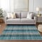 Homeroots 3' X 5' Teal Blue Navy Blue And Olive Green Plaid Washable Indoor Outdoor Area Rug 614017 - alternate 7