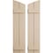 Ekena Millwork Rough Cedar 2 Board Joined Board-n-Batten w/Elliptical Top Faux Wood Shutters, 11W x 64H, PR SHUBJL11X64RCPR - alternate 1