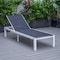 Leisuremod Marlin Patio Chaise Lounge Chair with White Aluminum Frame, Black MLW-77BL - alternate 7