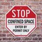 Signmission Stop Confined Space Enter by Permit, 6 inch X 6 inch, Plastic Sign, 2PK OC-P-2PACK-6-250 - alternate 5