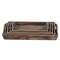 Homeroots Set Of 5 Rustic Natural Brown Wood Handmade Trays With Handles 483318 - alternate 4