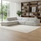 Homeroots 116" Gray Fabric Sofa With Ottoman With Brown Legs 641066 - alternate 3