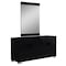 Homeroots Four Piece Black Solid Wood Bedroom Set With Mirror 343986 - alternate 1