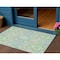 Homeroots 3' X 5' Mint Green Blue And Ivory Oriental Washable Indoor Outdoor Area Rug 597698 - alternate 1
