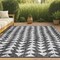 Jonathan Y Andratx Modern Tribal Geometric Black/Ivory 5 ft. x 8 ft. Indoor/Outdoor Area Rug SMB126E-5 - alternate 1