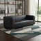 Homeroots 83" Black Leather Sofa With Silver Legs 607333 - alternate 5