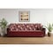 Homeroots 90" Burgundy Chenille Convertible Futon Sleeper Sofa And Toss Pillows With Storage 607130 - alternate 1