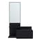 Homeroots 36" Black Wood Wall Mounted Accent Cabinet With Drawer And Mirror 571403 - alternate 5