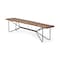 Homeroots 66in Brown and Black Distressed Live Edge Solid Wood Dining Bench 376183 - alternate 4
