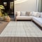 Homeroots 9' X 12' Ivory Brown And Gold Striped Washable Indoor Outdoor Area Rug 597401 - alternate 4