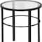 Homeroots 22" Black And Clear Glass And Steel Round End Table 543815 - alternate 7