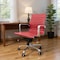 Homeroots Red and Silver Faux Leather Adjustable Height Swivel Rolling Office Chair 554039 - alternate 3